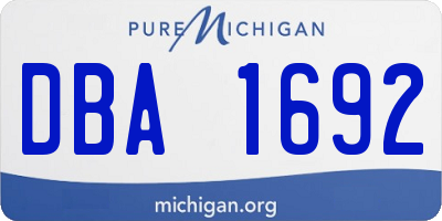 MI license plate DBA1692
