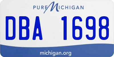 MI license plate DBA1698