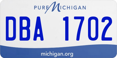 MI license plate DBA1702