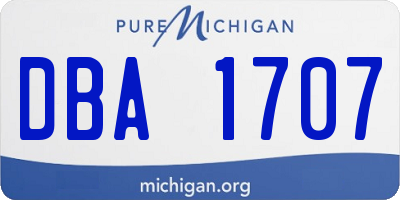 MI license plate DBA1707
