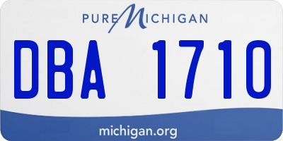 MI license plate DBA1710
