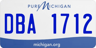 MI license plate DBA1712