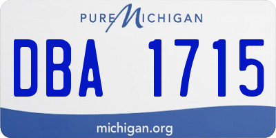 MI license plate DBA1715