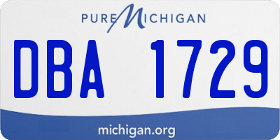 MI license plate DBA1729