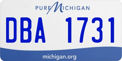 MI license plate DBA1731