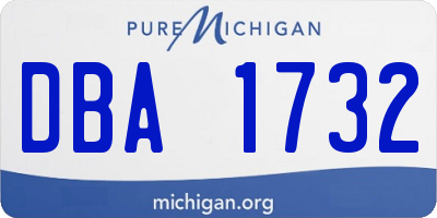MI license plate DBA1732