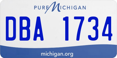 MI license plate DBA1734
