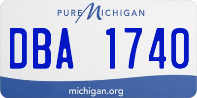 MI license plate DBA1740
