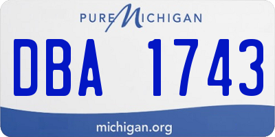 MI license plate DBA1743