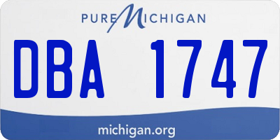 MI license plate DBA1747