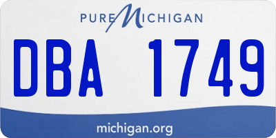 MI license plate DBA1749