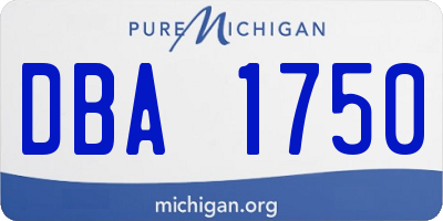 MI license plate DBA1750