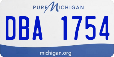 MI license plate DBA1754