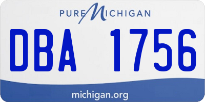 MI license plate DBA1756