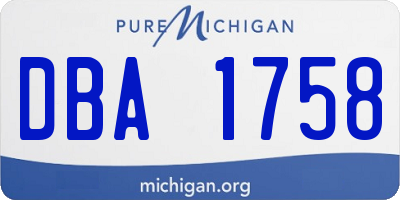MI license plate DBA1758