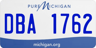 MI license plate DBA1762