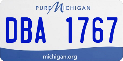 MI license plate DBA1767