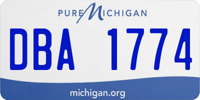 MI license plate DBA1774