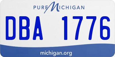 MI license plate DBA1776