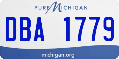 MI license plate DBA1779