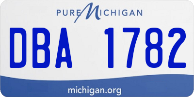 MI license plate DBA1782