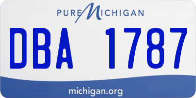 MI license plate DBA1787