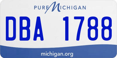 MI license plate DBA1788