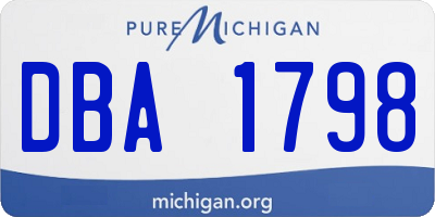 MI license plate DBA1798