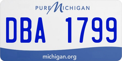 MI license plate DBA1799