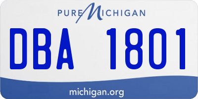 MI license plate DBA1801