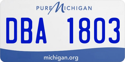 MI license plate DBA1803