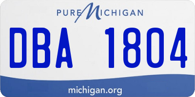 MI license plate DBA1804