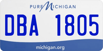 MI license plate DBA1805