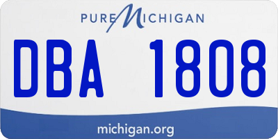 MI license plate DBA1808