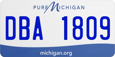 MI license plate DBA1809