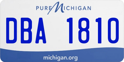 MI license plate DBA1810