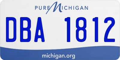 MI license plate DBA1812