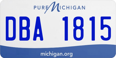 MI license plate DBA1815