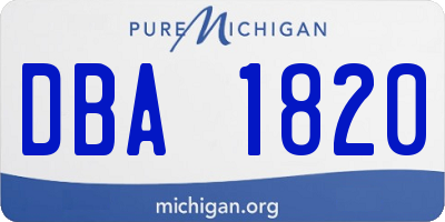 MI license plate DBA1820