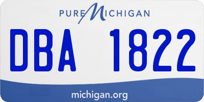 MI license plate DBA1822