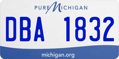 MI license plate DBA1832