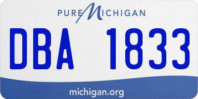 MI license plate DBA1833