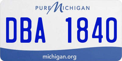 MI license plate DBA1840