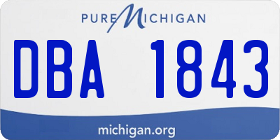 MI license plate DBA1843