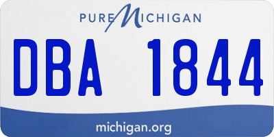 MI license plate DBA1844