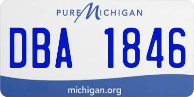 MI license plate DBA1846