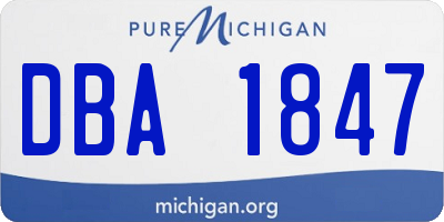 MI license plate DBA1847