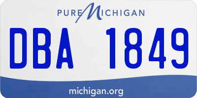 MI license plate DBA1849