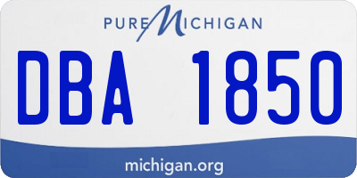 MI license plate DBA1850