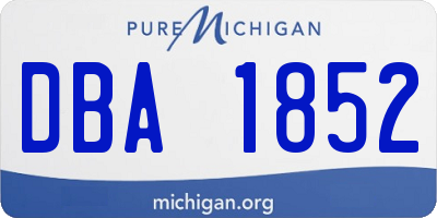 MI license plate DBA1852
